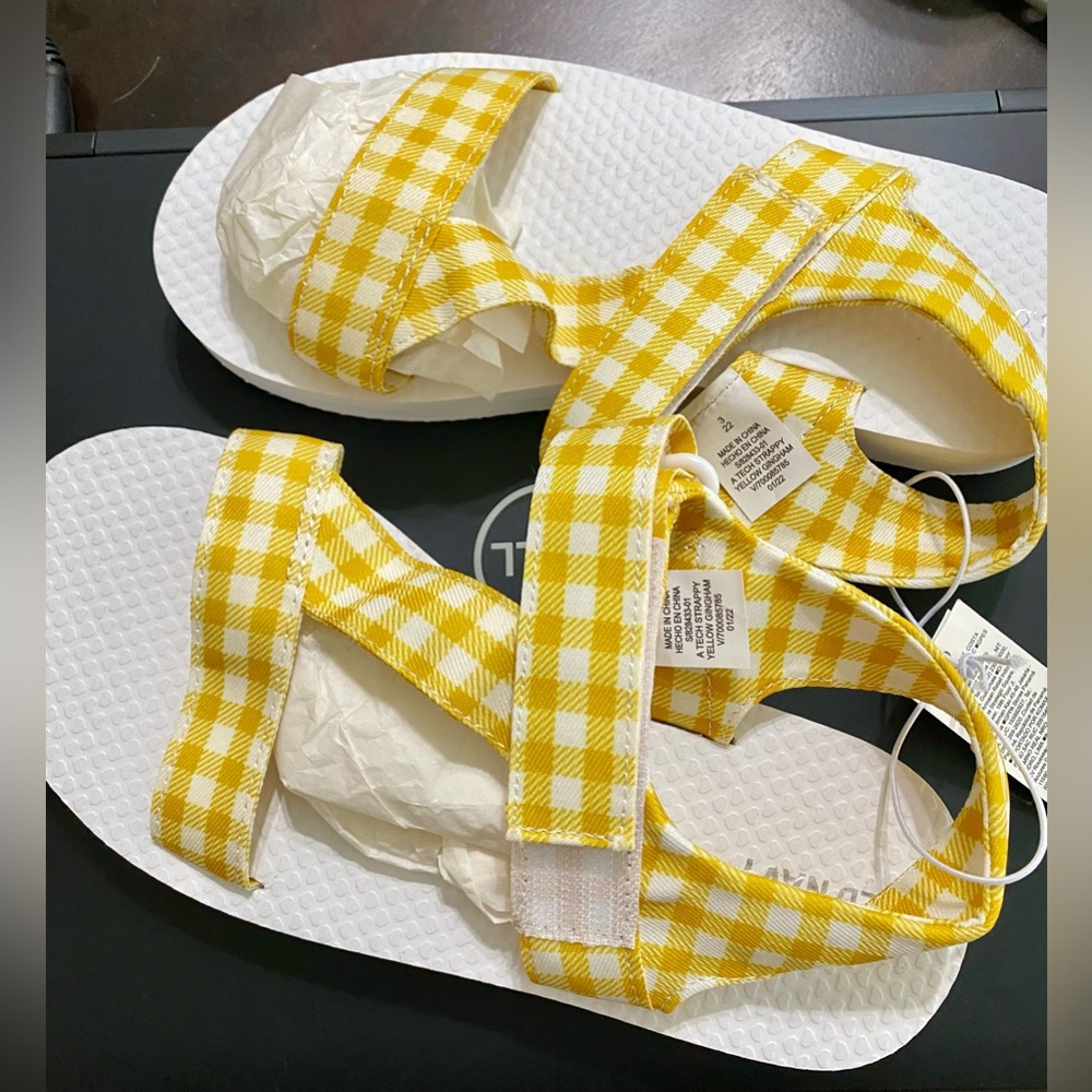 Old Navy Yellow Gingham Kids Sandals